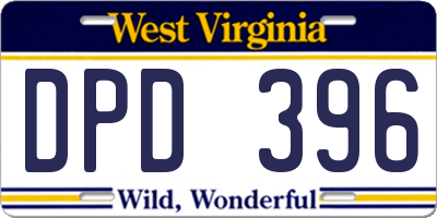 WV license plate DPD396