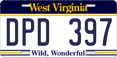 WV license plate DPD397