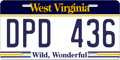 WV license plate DPD436