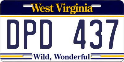 WV license plate DPD437