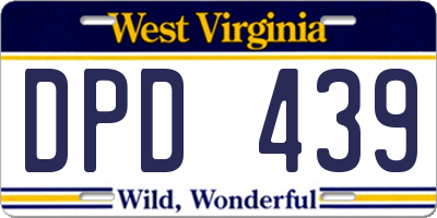 WV license plate DPD439