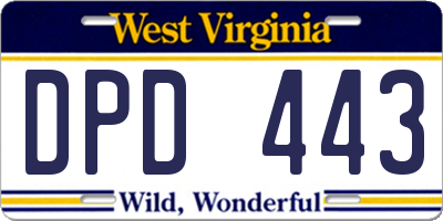 WV license plate DPD443
