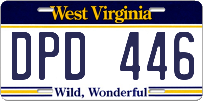 WV license plate DPD446