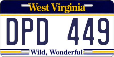 WV license plate DPD449