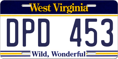 WV license plate DPD453