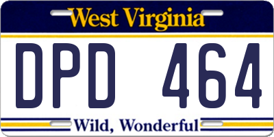 WV license plate DPD464