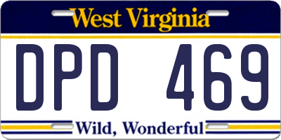 WV license plate DPD469