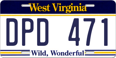 WV license plate DPD471