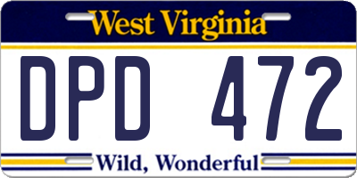 WV license plate DPD472