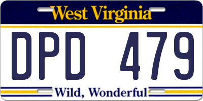 WV license plate DPD479