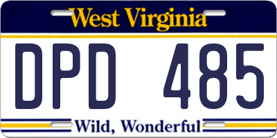 WV license plate DPD485