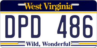 WV license plate DPD486