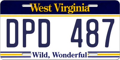 WV license plate DPD487