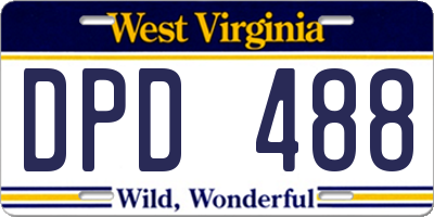 WV license plate DPD488