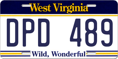 WV license plate DPD489