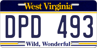 WV license plate DPD493