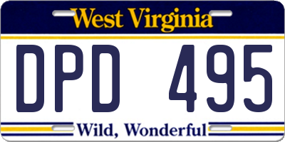 WV license plate DPD495