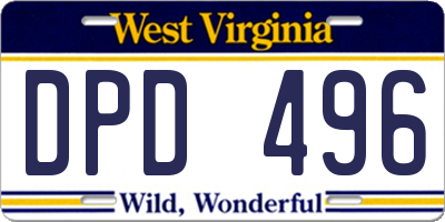 WV license plate DPD496