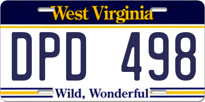 WV license plate DPD498