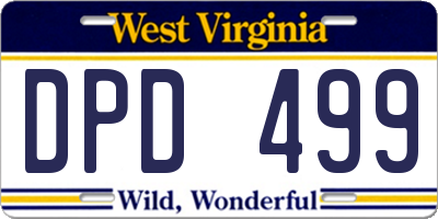 WV license plate DPD499