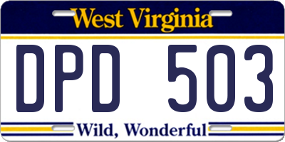 WV license plate DPD503
