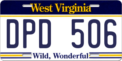 WV license plate DPD506
