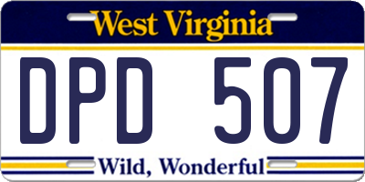 WV license plate DPD507
