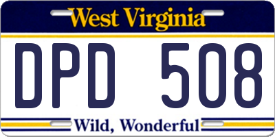 WV license plate DPD508