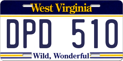 WV license plate DPD510