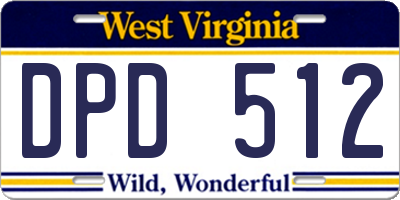 WV license plate DPD512