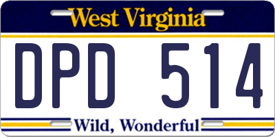 WV license plate DPD514