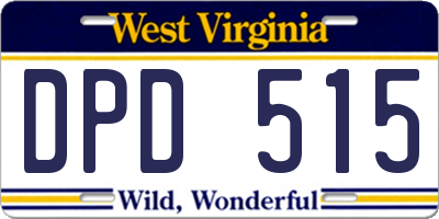 WV license plate DPD515