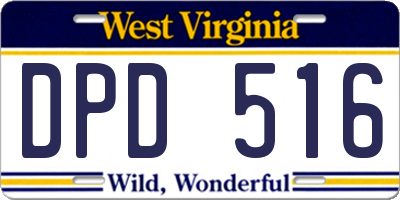 WV license plate DPD516