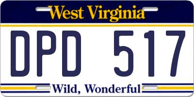 WV license plate DPD517