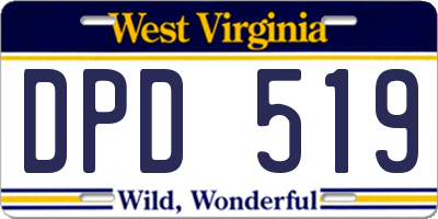 WV license plate DPD519