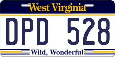 WV license plate DPD528