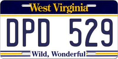 WV license plate DPD529