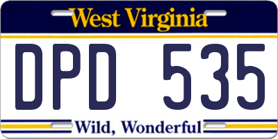 WV license plate DPD535