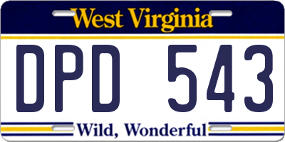 WV license plate DPD543