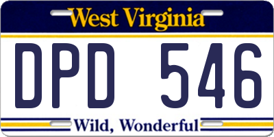 WV license plate DPD546