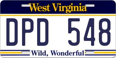 WV license plate DPD548