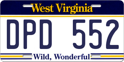 WV license plate DPD552