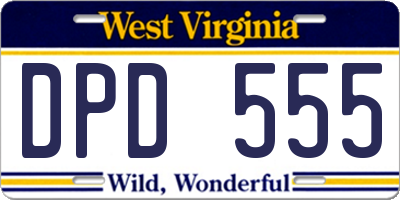 WV license plate DPD555