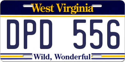 WV license plate DPD556