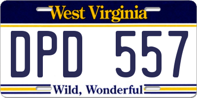 WV license plate DPD557