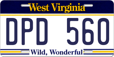 WV license plate DPD560