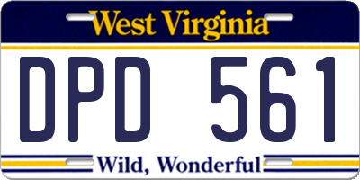WV license plate DPD561