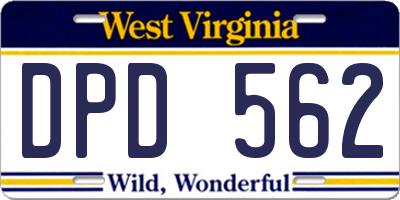 WV license plate DPD562