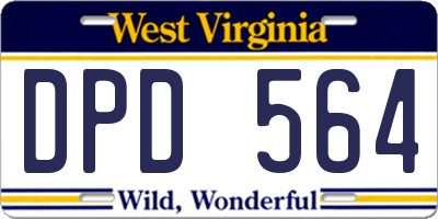 WV license plate DPD564