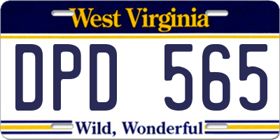 WV license plate DPD565
